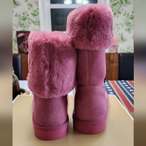Michael Kors Rose Pink Faux-Fur Winter Boots